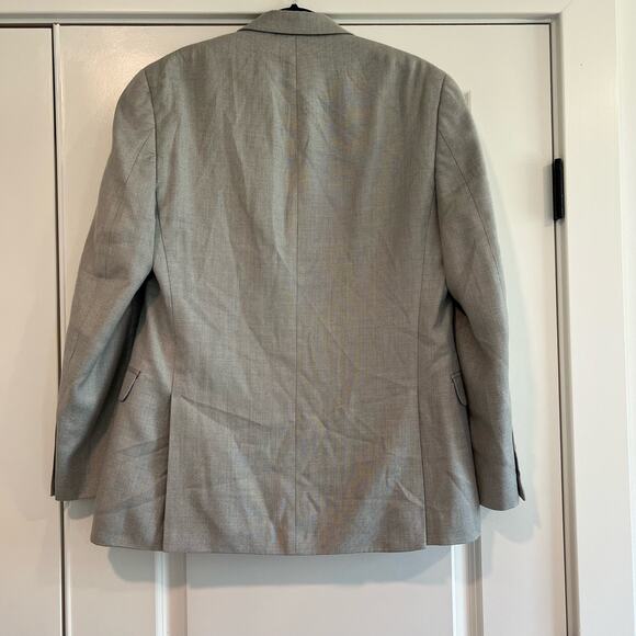 Chaps Mens Slim‎ Fit Sports Coat Blazer Linen Blend Light Grey Size 38R - Picture 7 of 11